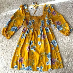Xhilaration flowered mustard dress or blouse
